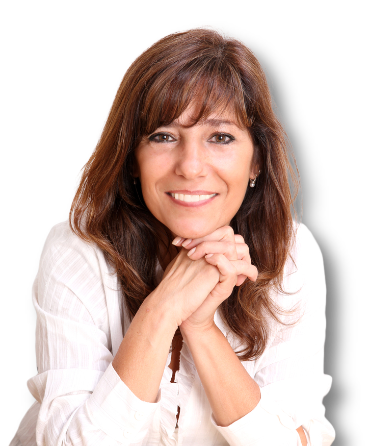 woman with long brown hair smiling