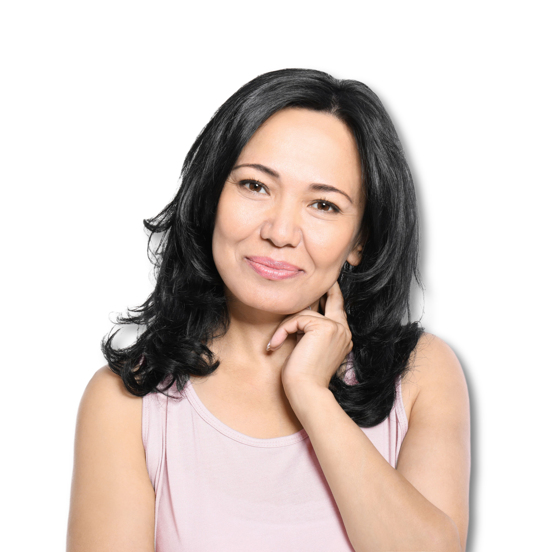 Smiling beautiful woman dark hair smiling dark haired woman